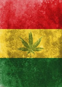 Plakát Rasta Flag - Leaf