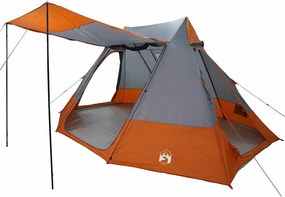vidaXL Kempingssátor tetővel Szürke és narancs 482 x 360 x 227 cm taft