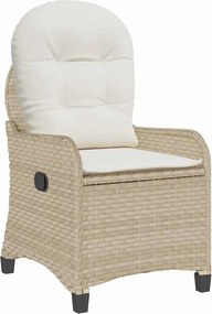 vidaXL Fotel ágy párnával Bézs 56 x 66 x 95 cm polirattan