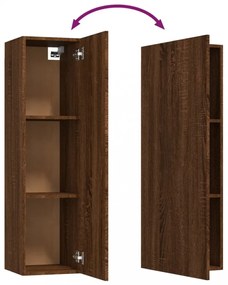 barna tölgy falra szerelhető TV-szekrény 30,5x30x110 cm