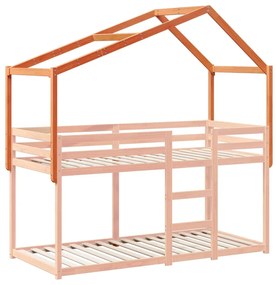 viaszbarna tömör fenyőfa gyerekágytető 213 x 85,5 x 144,5 cm