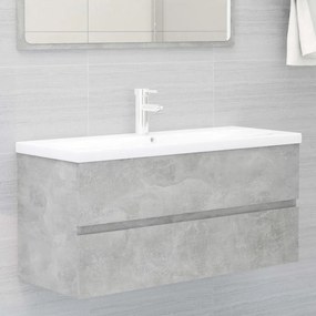 betonszürke szerelt fa mosdószekrény 100 x 38,5 x 45 cm