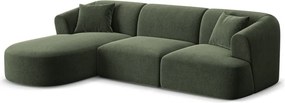 Zöld bársony sarokkanapé (bal oldali-heverő résszel) Campi – Cosmopolitan Design