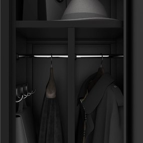 Kétrekeszes személyzeti ruhaszekrény fekete, 400x1800x500 mm: KACPER 1 Plus