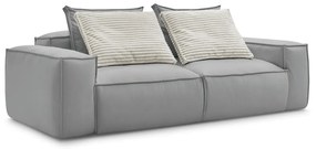 Világosszürke bőrutánzat kanapé 260 cm Boheme – Bobochic Paris