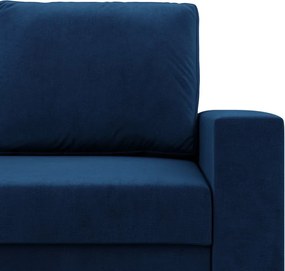 Zeus sarokkanapé, 2 ágyneműtartóval, egyenes kartámasz, bársony, univerzális oldal, bonell töltet, kék