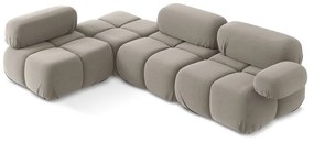 Bézs bársony moduláris sarokkanapé (bal oldali) Lokua – Makamii