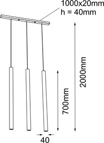 Antigo Yabu 7574 Függőlámpa 3x10W/GU10 IP20