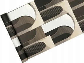 Geometrikus vinil tapéta divatos fekete ívekkel