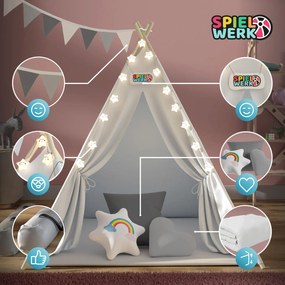 Spielwerk® Teepee gyereksátor 160x120x120cm - fehér