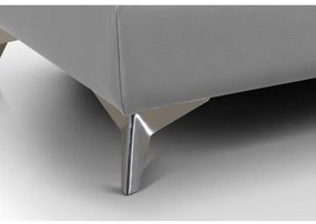 Bőrkárpitos, jobbos, L-alakú SALERNO II sarokkanapé, szürke