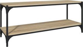 vidaXL sonoma tölgy színű szerelt fa és acél TV-szekrény 100x33x41 cm