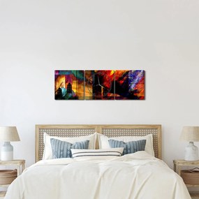 Kép - A város színes absztrakciója (órával) (90x30 cm)