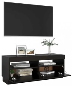 fekete TV-szekrény LED-lámpákkal 100 x 35 x 40 cm