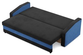 Hewlet kanapéágy, szövet anyag, hab töltet, fekete - kék