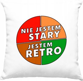 Nem vagyok öreg, retro stílusú párna Fehér