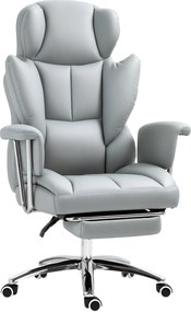 HOMCOM Munkaasztali Szék Fekvő Funkcióval, Ergonomikus Íróasztali Szék, Magasságban Állítható Forgószék Lábbal, Párnázott, Max. 120 kg teherbírású, Ir