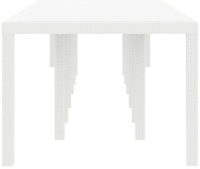Kerti Asztal Fehér 400x100x73 cm Poli Rattan
