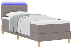 Boxspring ágy matraccal és LED bézs 80x200 cm szövet
