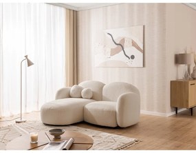 Világosbarna buklé sarokkanapé (bal oldali-heverő résszel) Orbit – Ropez