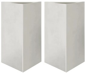 2 db rozsdamentes acél háromszög kerti ültetőláda 50x43x75 cm