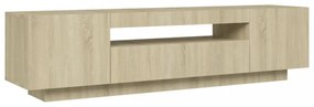 sonoma tölgy színű TV-szekrény LED-lámpákkal 160 x 35 x 40 cm