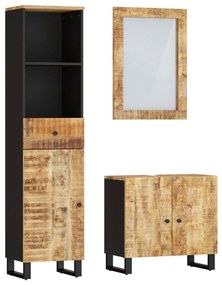 3 részes tömör mangófa fürdőszobai bútorszett