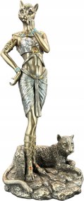 Szobor figura Egyiptomi Istennő Bastet szobor Veronese Párduccal WU76880A4