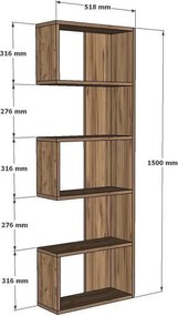 Nebu könyvespolc, fehér, 52 cm