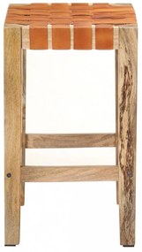 2 db barna valódi bőr bárszék 60 cm