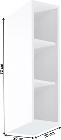Nyitott felsőszekrény W200, fehér, SICILIA