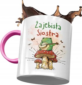 Rózsaszín Bögre Nővérnek Születésnapra Ajándék Nyomtatott Fotóval