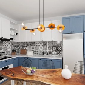 Csillár zsinóron TOKEN 6xE27/15W/230V narancs