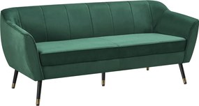 Design 3 személyes kanapé, zöld Velvet szövet/fekete/arany, VIODA