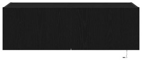 TV Falióra LED világítással Fekete Tölgy 100x35x31 cm