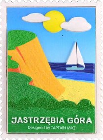 Postaláda alakú mágnes tengeri motívummal Sólyom Hegy