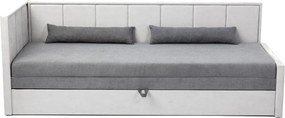 Szürke zsenília kinyitható-tárolóhelyes kanapé 214 cm Fulgeo – ELTAP