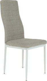 Étkezőszék, bézs szövet/fehér fém, COLETA NOVA