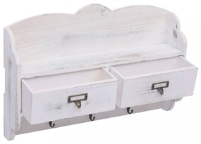 fehér fa fali fogas 50 x 10 x 34 cm