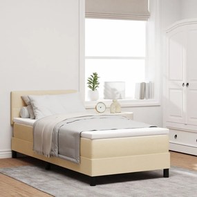 Boxspring Ágy Matrac & LED Krém 90x200 cm Szövet