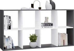 Malax 2x4 polc, 147x75x30 cm, antracit-fehér