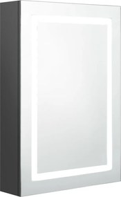 vidaXL szürke LED-es tükrös fürdőszobaszekrény 50 x 13 x 70 cm