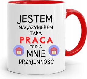 Piros Bögre Raktárosnak Öröm Ajándék fényképes nyomtatással