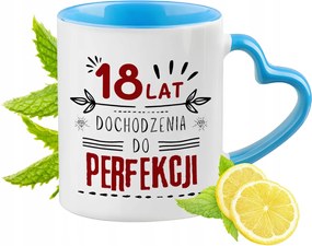 Születésnap 18 18-es kék bögre szív alakú füllel Ajándék