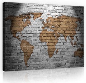 Világtérkép falikép vászonkép 100x75