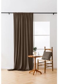 Barna sötétítő függöny VELVET 140x270 cm Felfüggesztés: Hullámos sínszalag