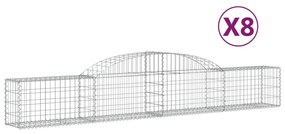 8 db íves horganyzott vas gabion kosár 300x30x40/60 cm
