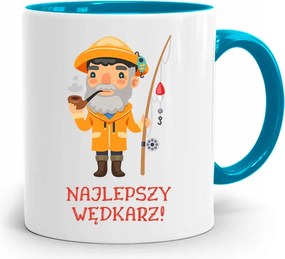 Kék Horgász Bögre Horgász Legjobb Horgász Nyomtatott Fotóval