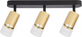 Lámpatest Mennyezeti Lámpa Falra szerelhető Fali spot lámpacső 3x GU10 Arany lámpabúra