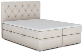 Franciaágy Boxspring 160 cm Ronda (krém) (tárolóhellyel). 1020372